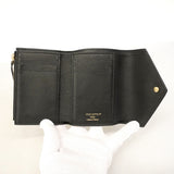 【6hb0599-k】ルイヴィトン 三つ折り財布 モノグラム・アンプラント バイカラー ポルトフォイユヴィクトリーヌ M80968 ブラック ベージュ【中古】レディース