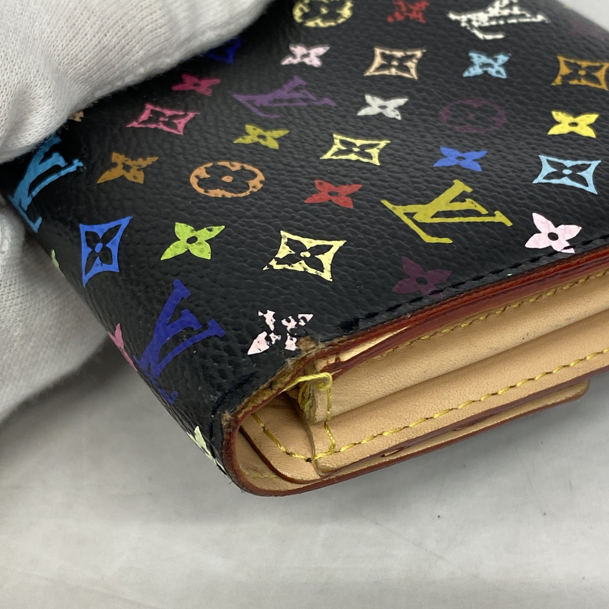 【6hb0601】 長財布 モノグラム・マルチカラー ポルトフォイユサラ M93533 ノワール【中古】レディース