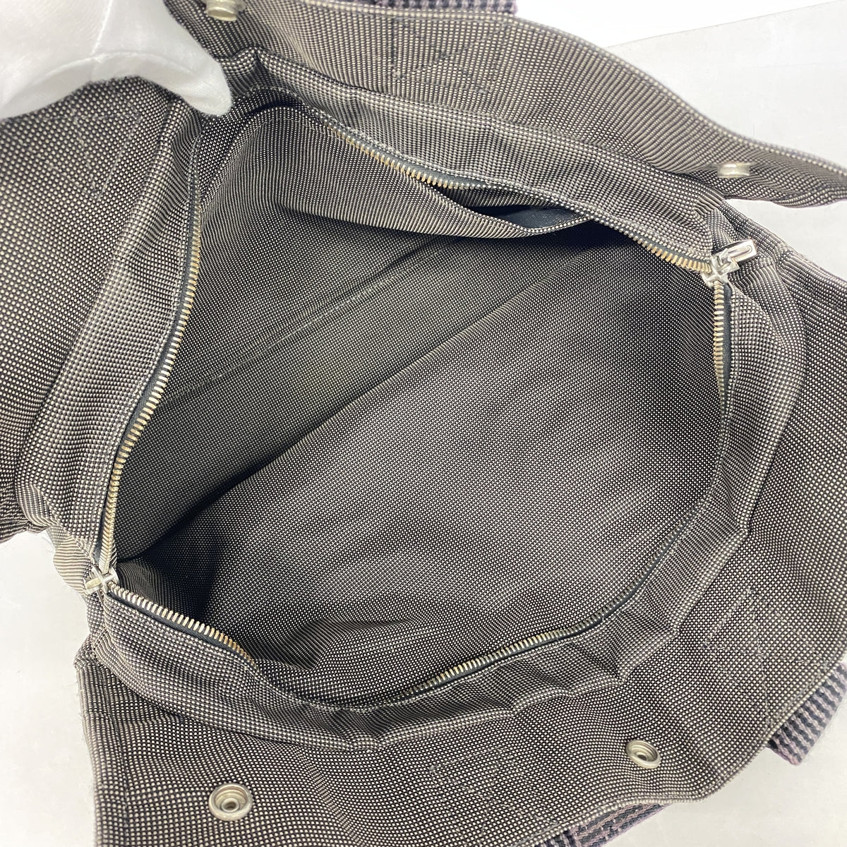【6hb0603】エルメス トートバッグ エールラインMM ナイロン グレー シルバー金具【中古】メンズ レディース ユニセックス