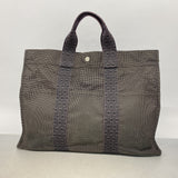 【6hb0603】エルメス トートバッグ エールラインMM ナイロン グレー シルバー金具【中古】メンズ レディース ユニセックス