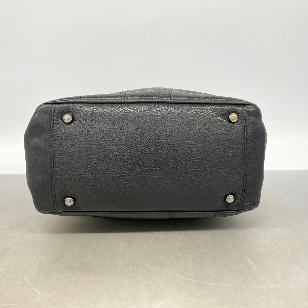 【6hb0604】シャネル トートバッグ チョコバー キャビアスキン ブラック シルバー金具【中古】レディース