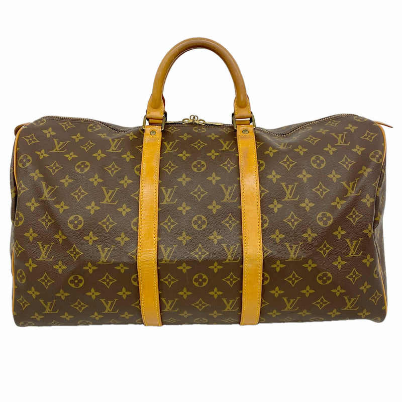 【6hb0606】ルイヴィトン ボストンバッグ モノグラム キーポル50 M41426 ブラウン【中古】メンズ レディース ユニセックス