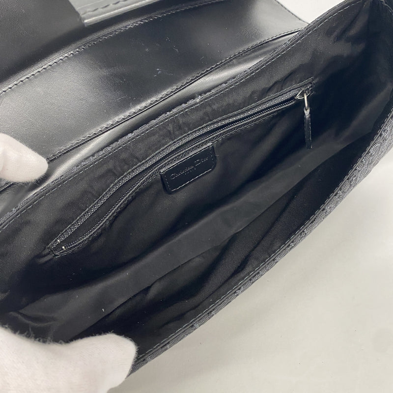 【6hb0614】クリスチャンディオール ショルダーバッグ ストリートシック ナイロンキャンバス ブラック シルバー金具【中古】