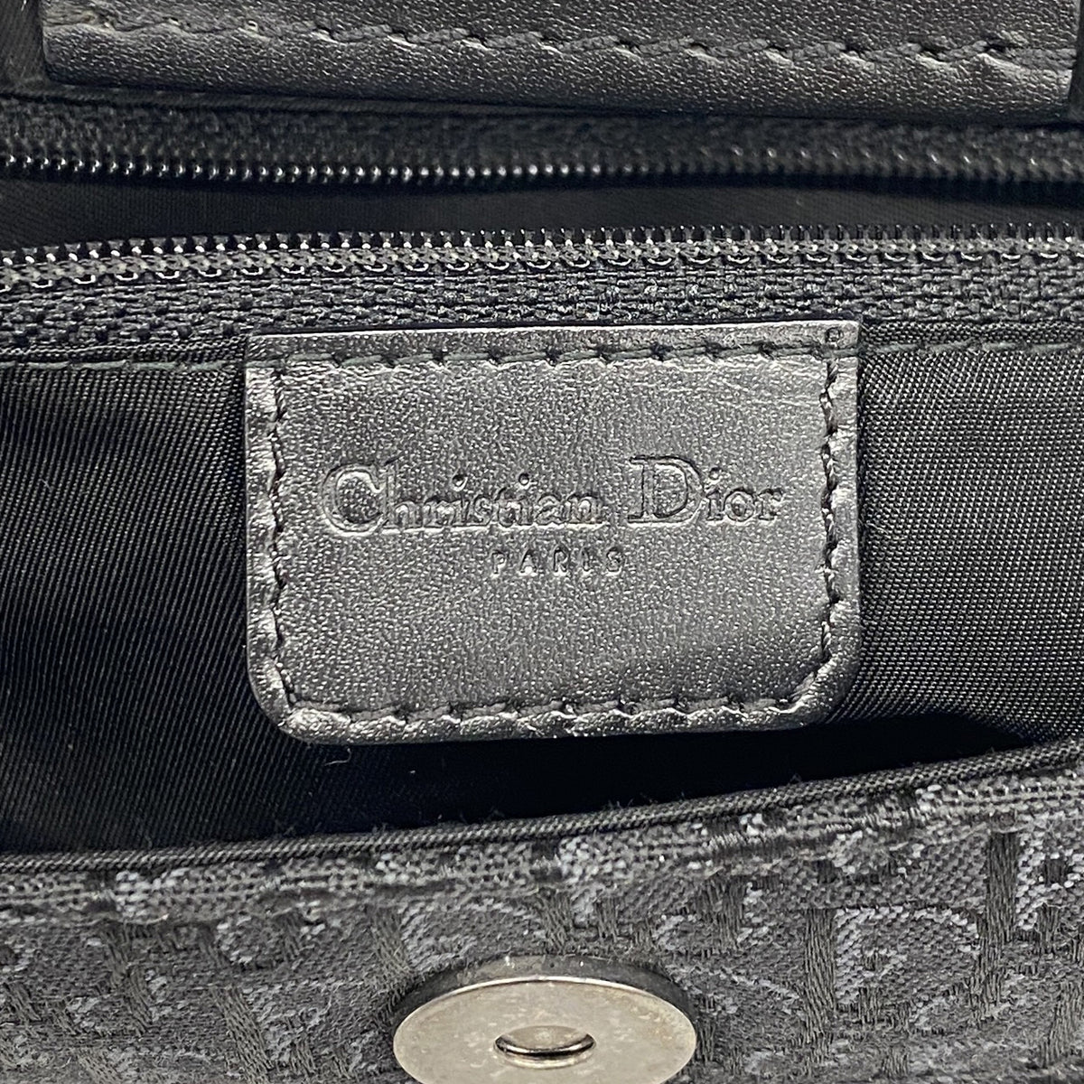 【6hb0614】クリスチャンディオール ショルダーバッグ ストリートシック ナイロンキャンバス ブラック シルバー金具【中古】