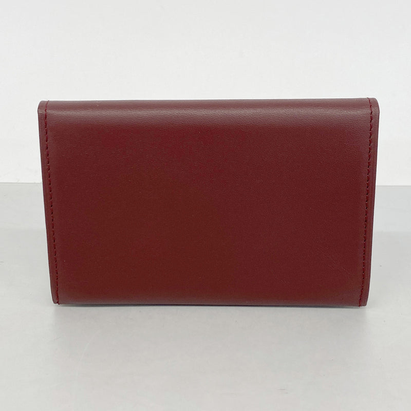 【6hb0615】カルティエ カードケース マスト レザー ボルドー ゴールド金具【中古】メンズ レディース ユニセックス
