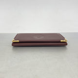 【6hb0615】カルティエ カードケース マスト レザー ボルドー ゴールド金具【中古】メンズ レディース ユニセックス