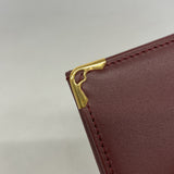【6hb0615】カルティエ カードケース マスト レザー ボルドー ゴールド金具【中古】メンズ レディース ユニセックス