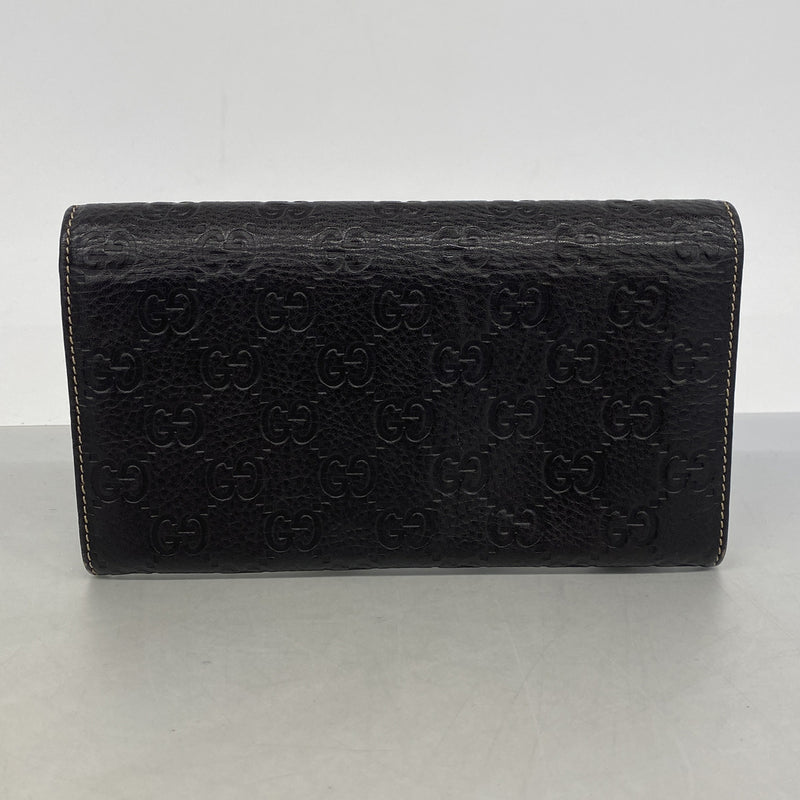 【6hb0625】グッチ 長財布 グッチシマ 212109 レザー ブラウン シャンパンゴールド金具【中古】レディース