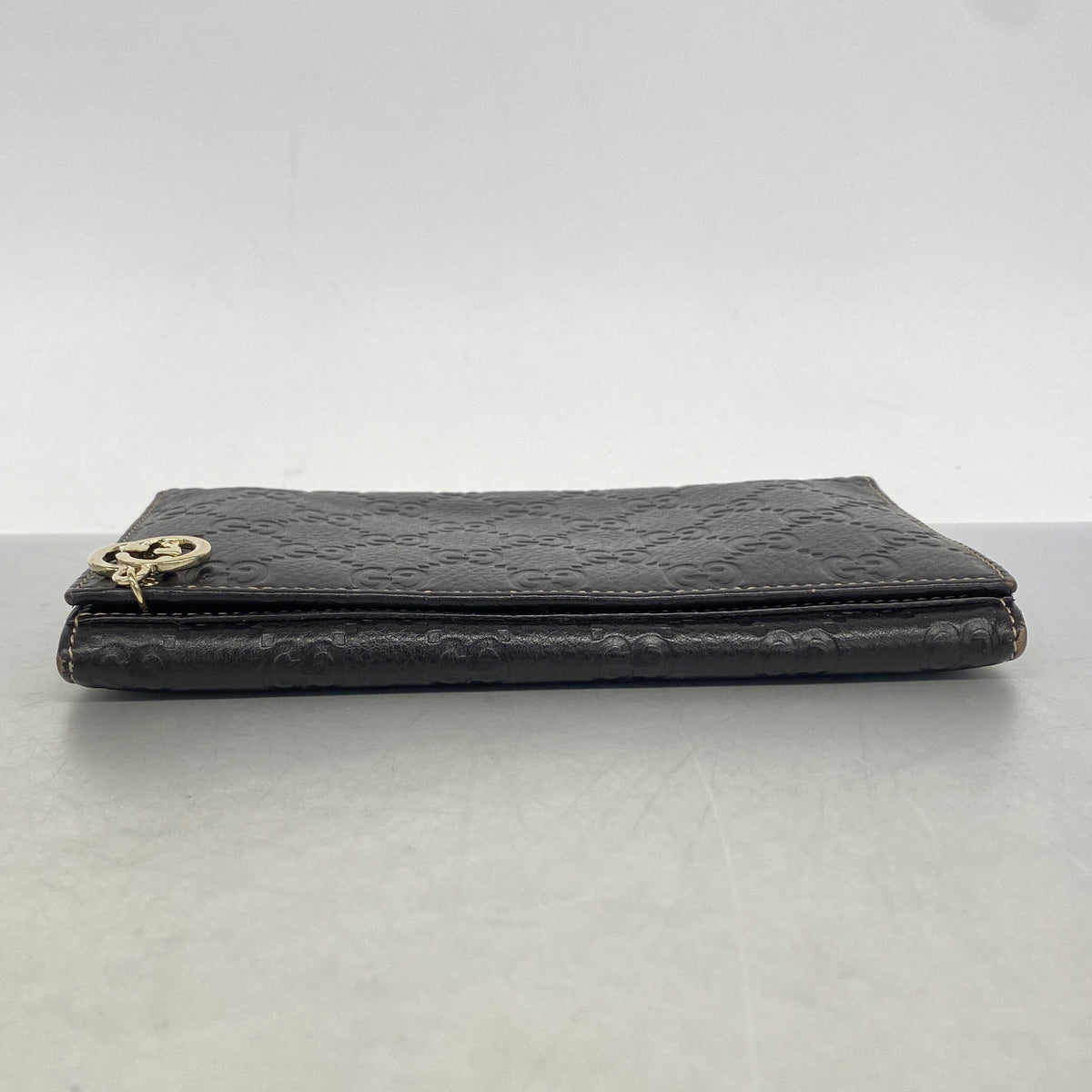 【6hb0625】グッチ 長財布 グッチシマ 212109 レザー ブラウン シャンパンゴールド金具【中古】レディース