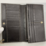 【6hb0625】グッチ 長財布 グッチシマ 212109 レザー ブラウン シャンパンゴールド金具【中古】レディース
