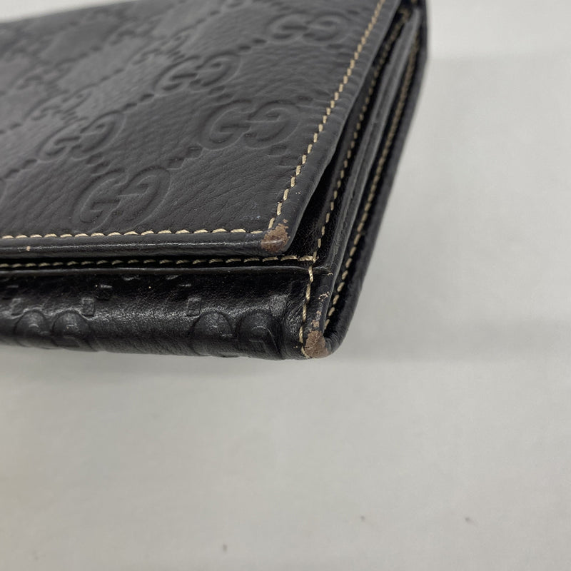 【6hb0625】グッチ 長財布 グッチシマ 212109 レザー ブラウン シャンパンゴールド金具【中古】レディース