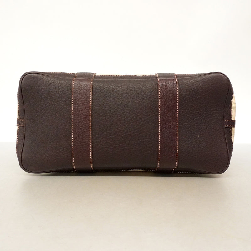 【6hb0643】エルメス トートバッグ ガーデンパーティPM トワルアッシュ ブラウン シルバー金具 D刻印【中古】レディース