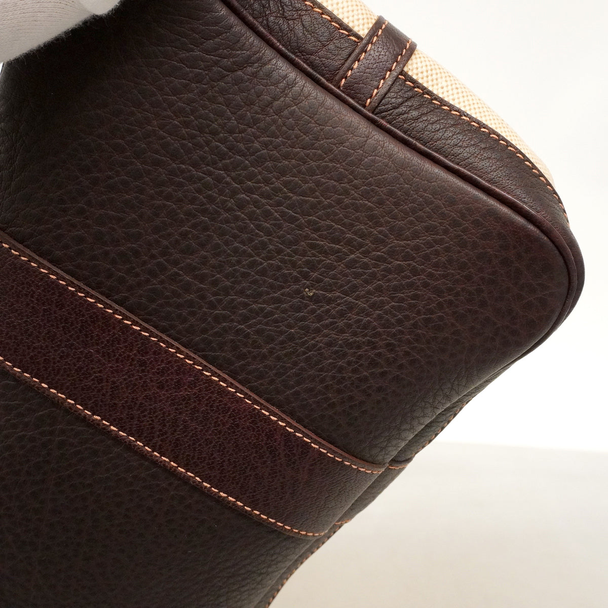 【6hb0643】エルメス トートバッグ ガーデンパーティPM トワルアッシュ ブラウン シルバー金具 D刻印【中古】レディース