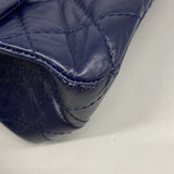 【6hb0644-k】シャネル ショルダーバッグ 2.55/マトラッセ Wフラップ Wチェーン レザー ブルー シルバー金具【中古】レディース