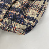【6hb0646-k】シャネル ショルダーバッグ Wチェーン ナイロン ネイビー ベージュ ピンク シルバー金具【中古】レディース