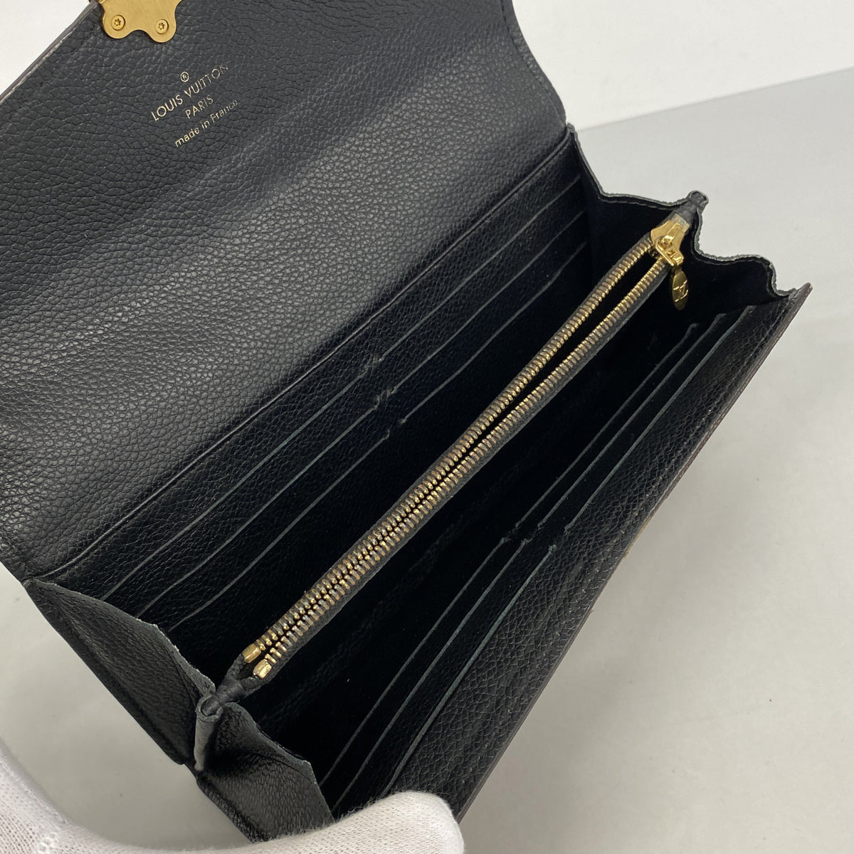 【6hb0651-k】ルイヴィトン 長財布 ダミエ ポルトフォイユクラプトン N64449 ノワール/エベヌ【中古】レディース