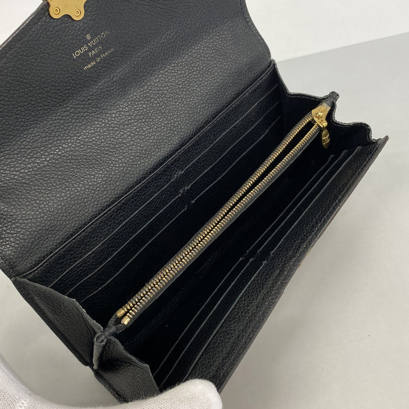 【6hb0651-k】ルイヴィトン 長財布 ダミエ ポルトフォイユクラプトン N64449 ノワール/エベヌ【中古】レディース