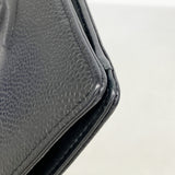 【6hb0694-k】シャネル 長財布 キャビアスキン ブラック シルバー金具【中古】レディース