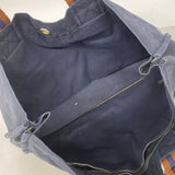 【6hb0697-k】エルメス トートバッグ フールトゥMM キャンバス ネイビー シルバー金具【中古】メンズ レディース ユニセックス