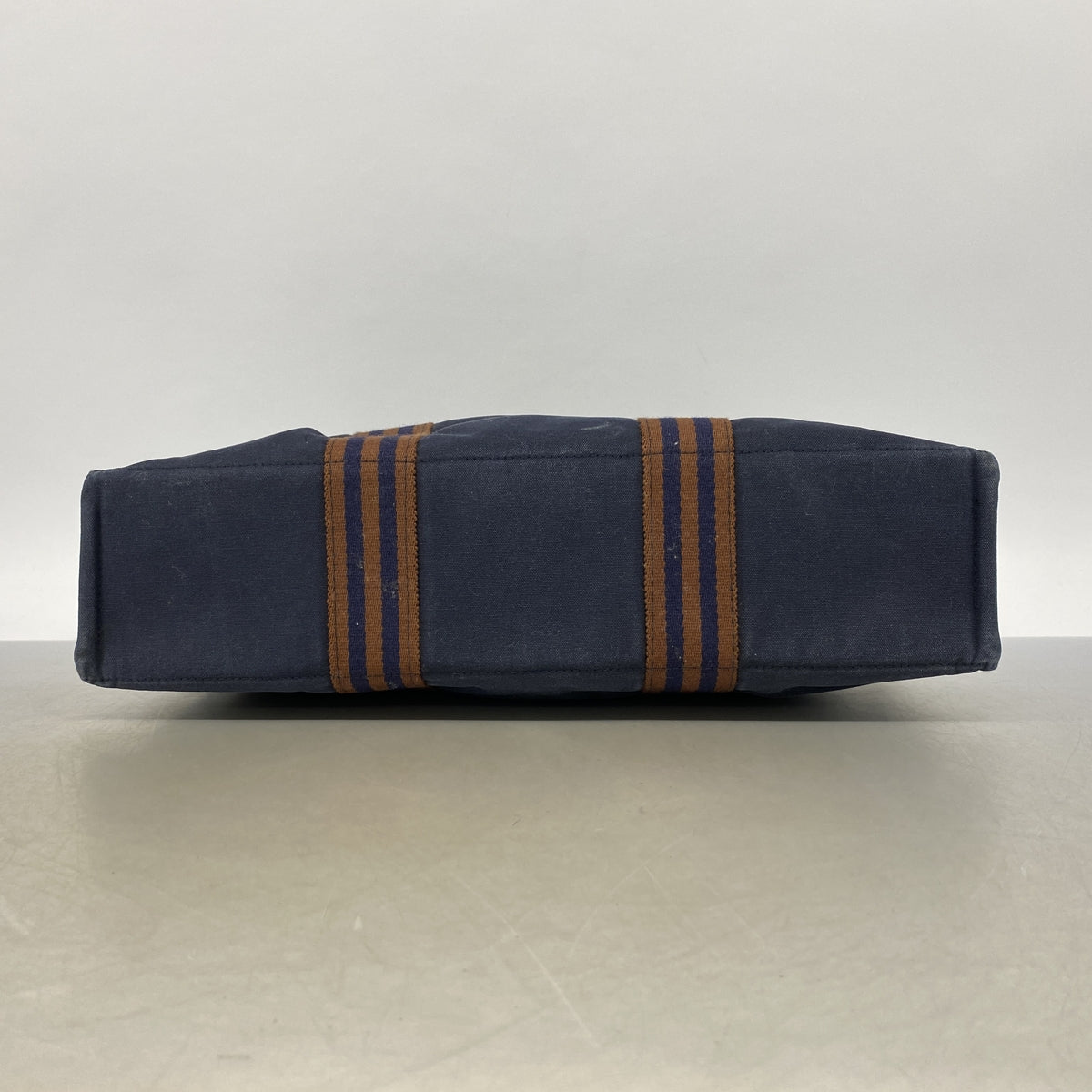 【6hb0697-k】エルメス トートバッグ フールトゥMM キャンバス ネイビー シルバー金具【中古】メンズ レディース ユニセックス