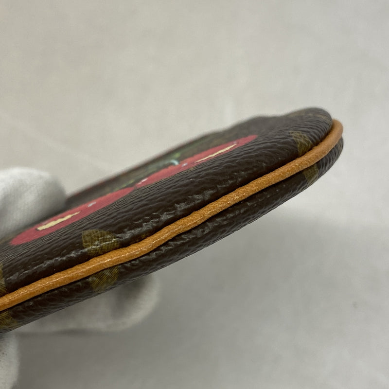 【6hb0703-k】ルイヴィトン コインケース モノグラム・チェリー ポルトモネロン M95043 ブラウン レッド 村上隆コラボ【中古】レディース