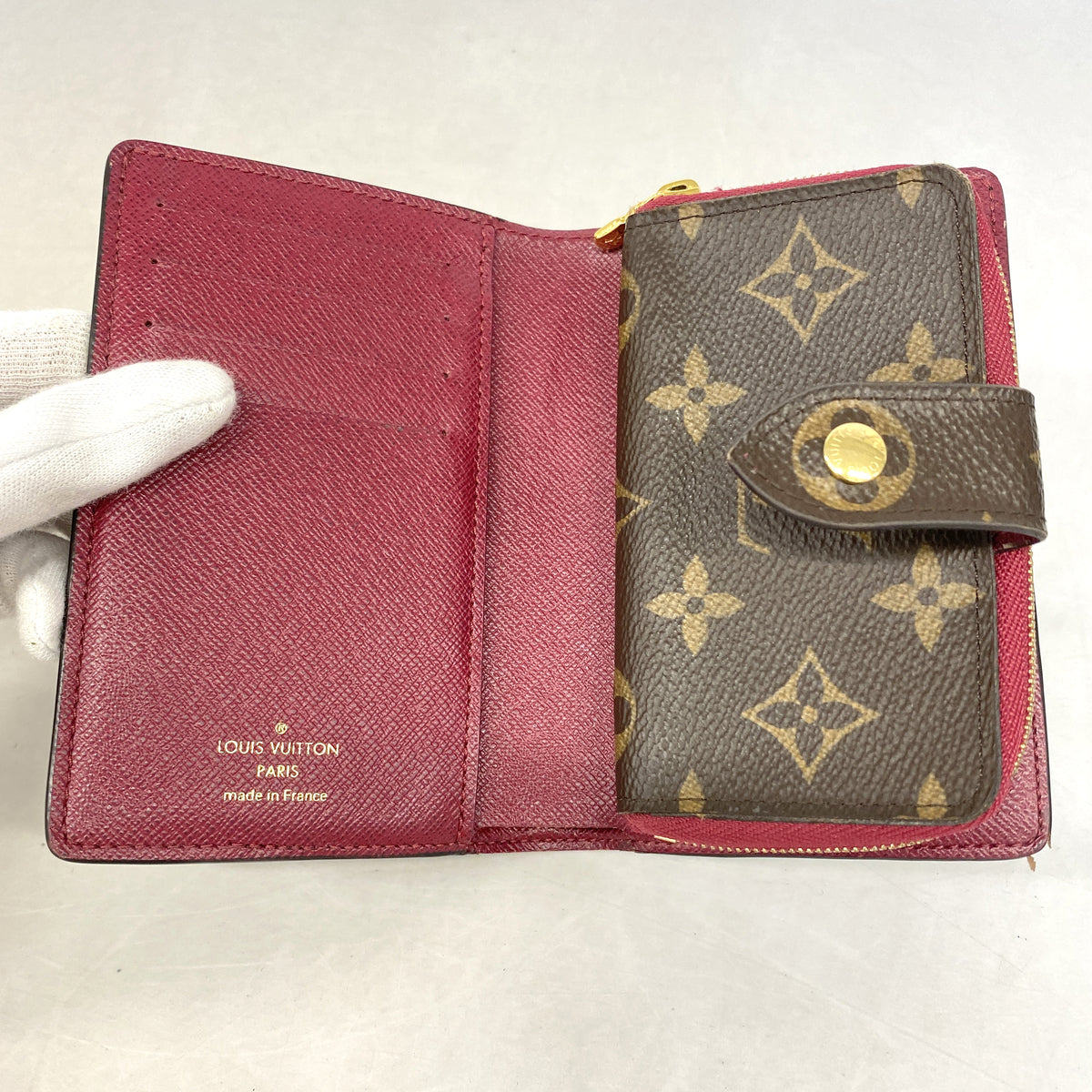 【6hb0705-k】ルイヴィトン 財布 モノグラム ポルトフォイユジュリエット M69433 フューシャ【中古】レディース