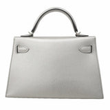【6hb0707-g】エルメス ハンドバッグ ミニケリー2 シェーブルシャムキラ アルジャン シルバー金具 G刻印 2wayバッグ【中古】レディース