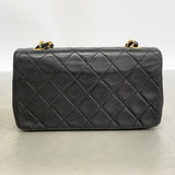 【6hb0712-k】シャネル ショルダーバッグ マトラッセ チェーンショルダー ラムスキン ブラック ゴールド金具【中古】レディース
