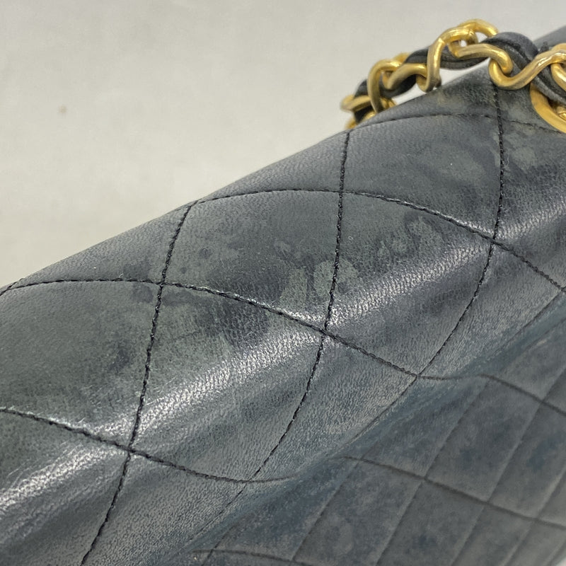 【6hb0715-k】シャネル ショルダーバッグ マトラッセ チェーンショルダー ラムスキン ブラック ゴールド金具【中古】レディース