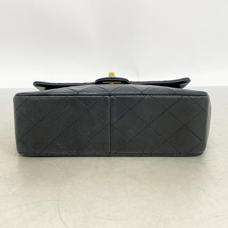 【6hb0715-k】シャネル ショルダーバッグ マトラッセ チェーンショルダー ラムスキン ブラック ゴールド金具【中古】レディース