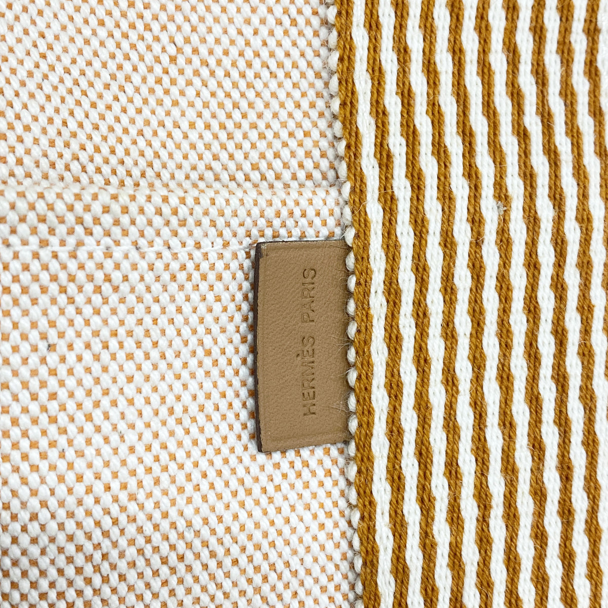 【6hb0716-k】エルメス トートバッグ ニューフールトゥMM キャンバス オレンジ シルバー金具【中古】レディース