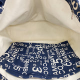 【6hb0726-k】シャネル トートバッグ バイシー キャンバス ネイビー シルバー金具【中古】レディース