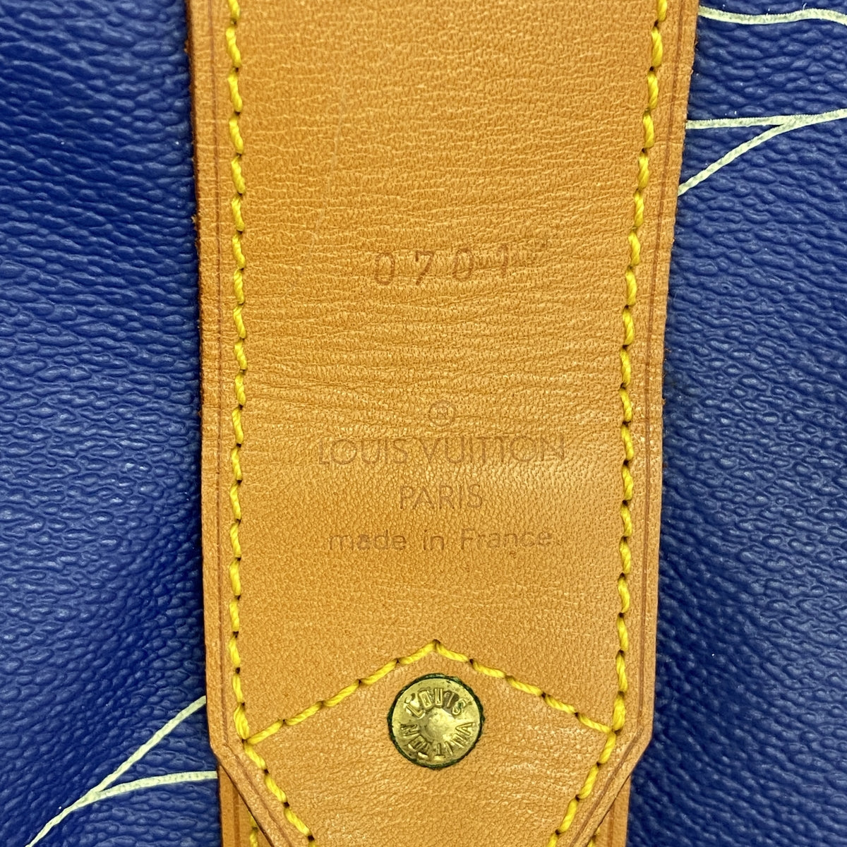 【6hb0728-k】ルイヴィトン ボストンバッグ LVカップ サックマリーンバンドリエール A24014 ブルー【中古】メンズ レディース ユニセックス