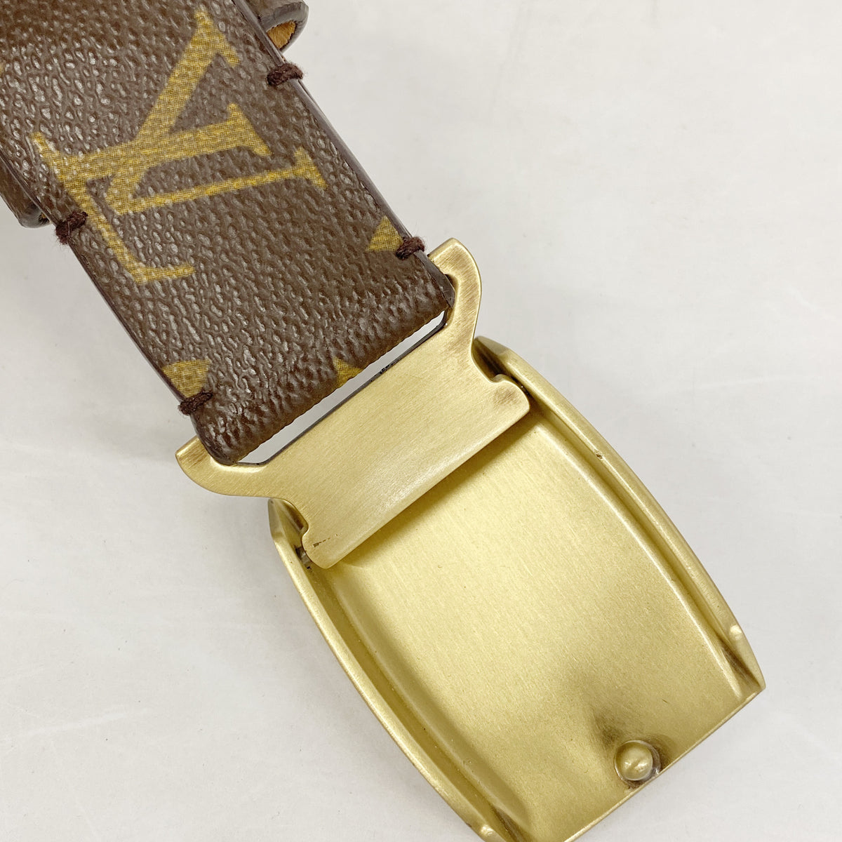 【6hb0743-k】ルイヴィトン ベルト モノグラム サンチュール ブラウン【中古】メンズ レディース ユニセックス