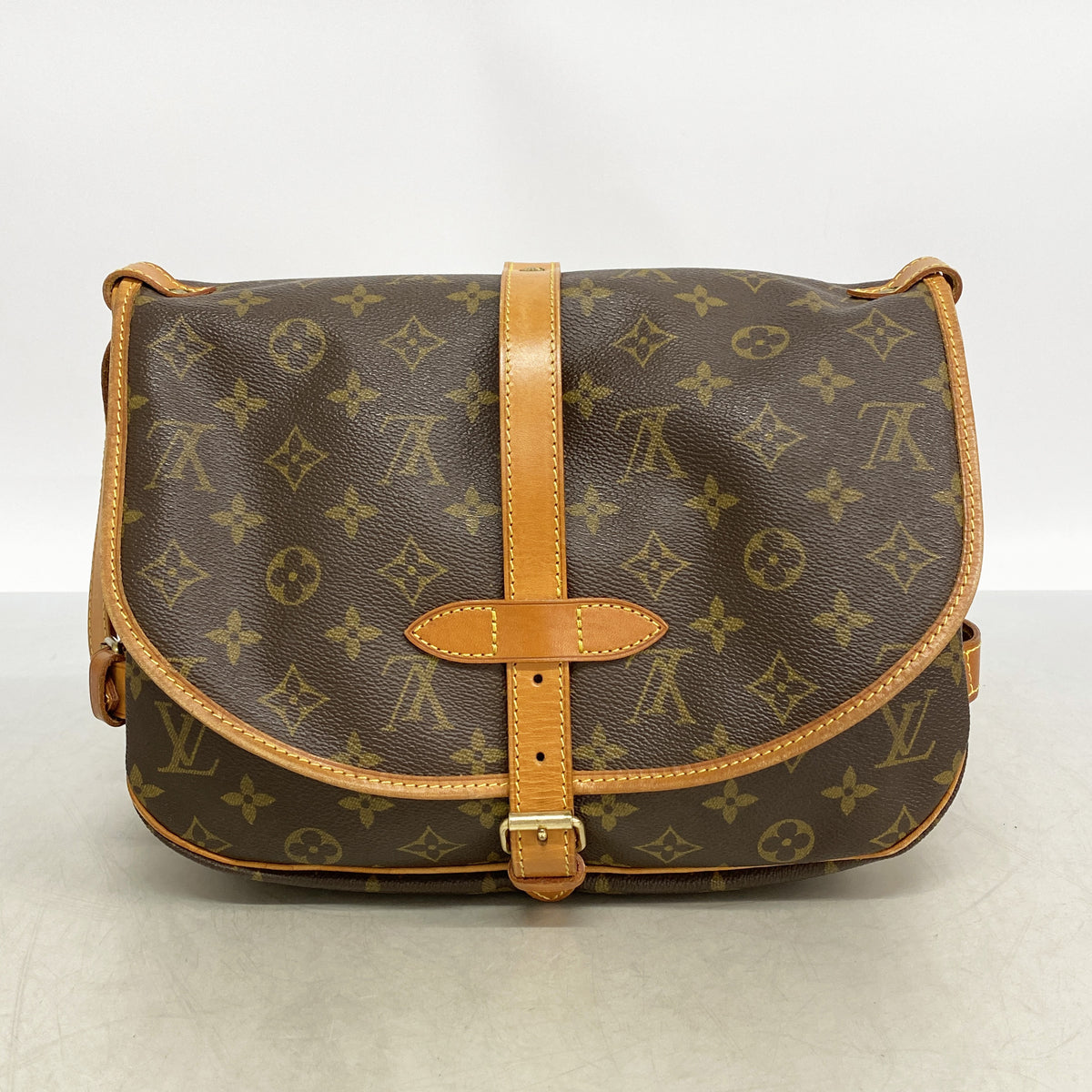 【6hb0759】ルイヴィトン ショルダーバッグ モノグラム ソミュール30 M42256 ブラウン【中古】レディース