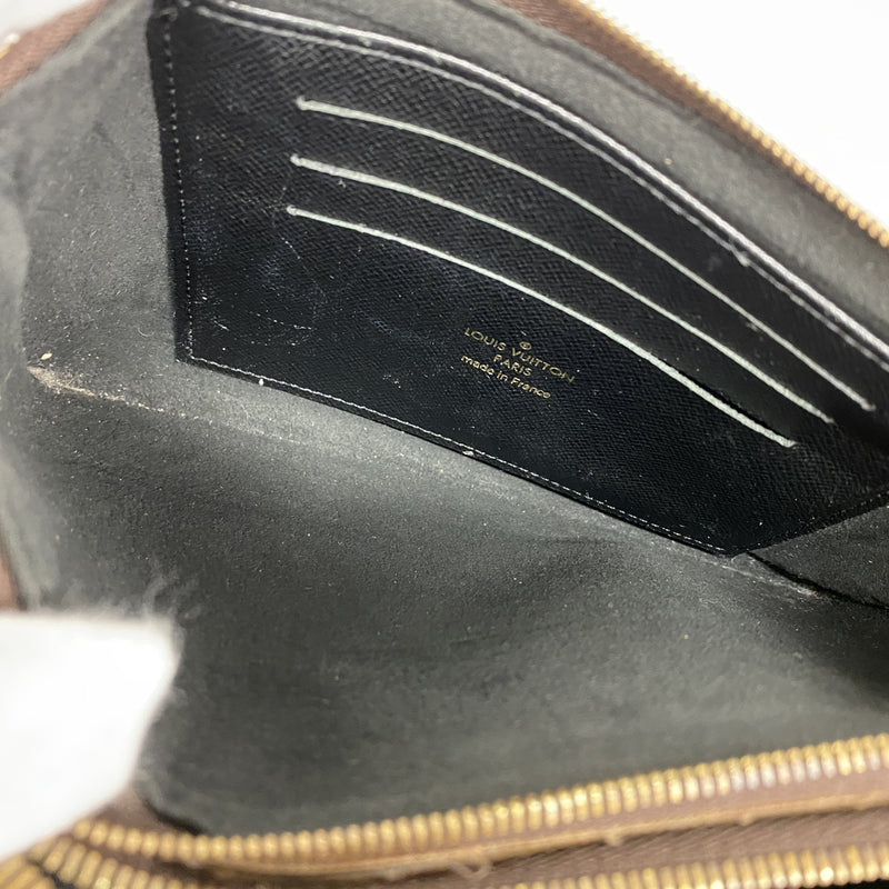 【6hb0762】ルイヴィトン ショルダーバッグ モノグラム・ジャイアント リバース ポシェットドゥーブルジップ M69203 ブラウン【中古】レディース
