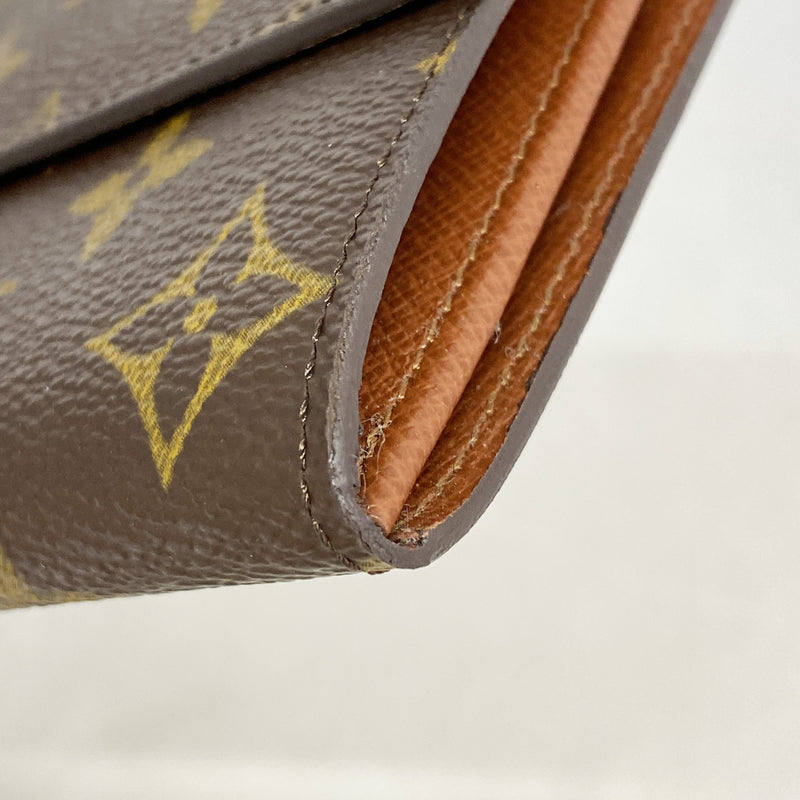 【6hb0778】ルイヴィトン 長財布 モノグラム ポシェットポルトモネクレディ M61725 ブラウン【中古】レディース