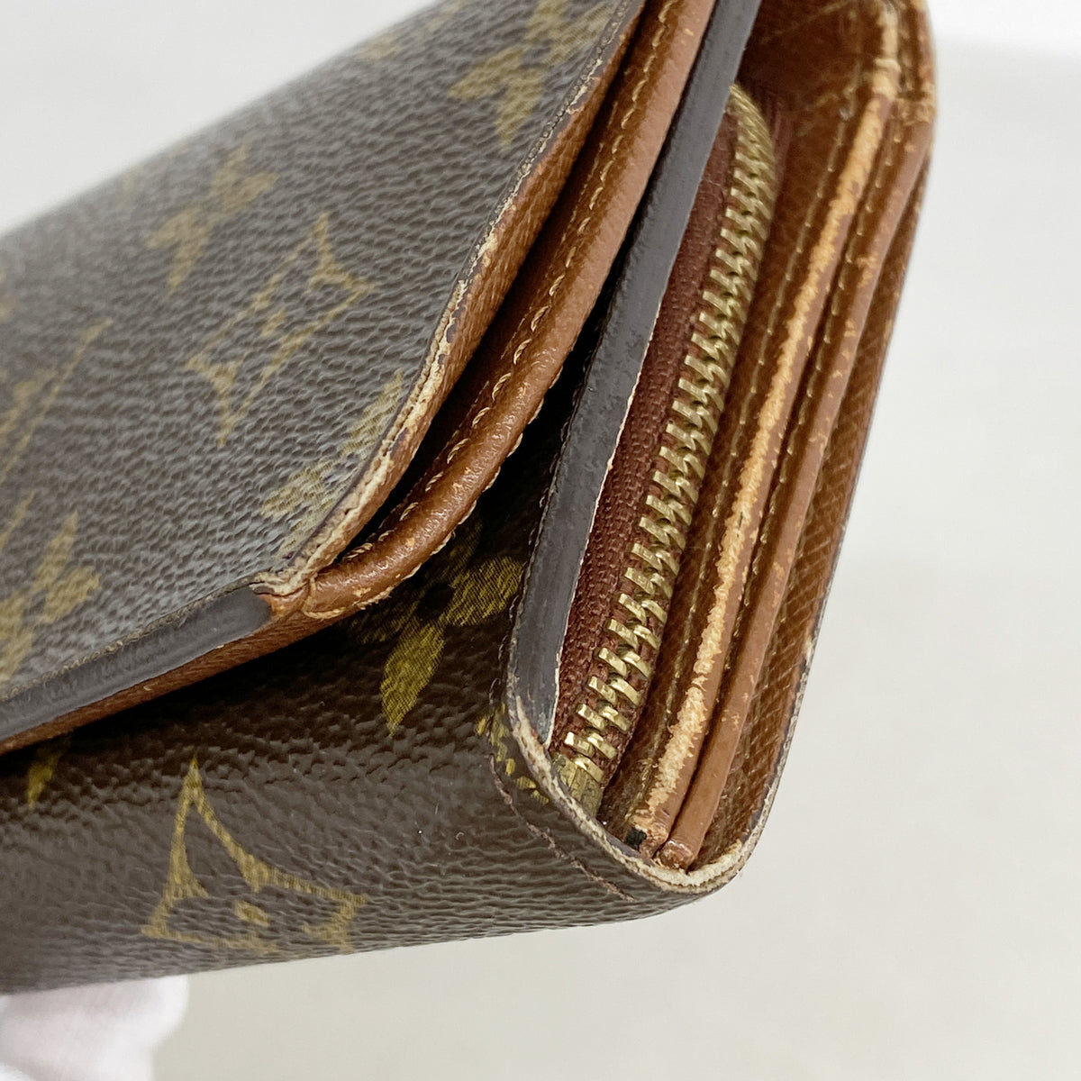 【6hb0779】ルイヴィトン 財布 モノグラム ポルトモネビエトレゾール M61730 ブラウン【中古】レディース