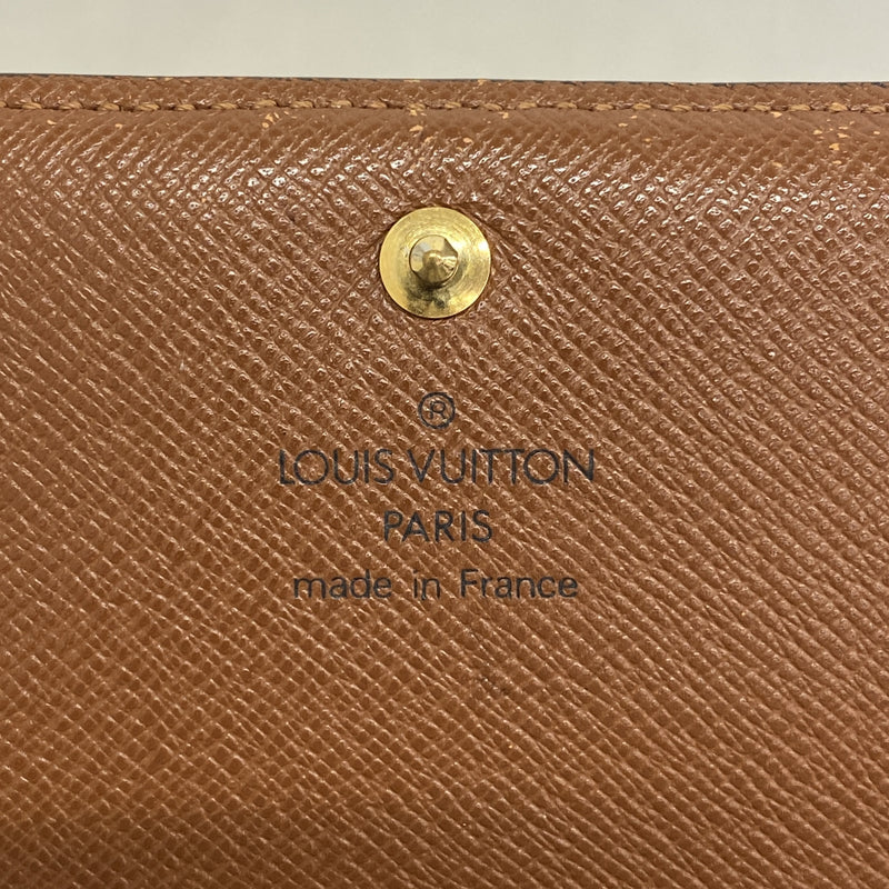 【6hb0779】ルイヴィトン 財布 モノグラム ポルトモネビエトレゾール M61730 ブラウン【中古】レディース