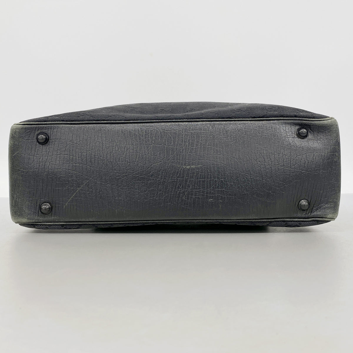 【6hb0781-k】グッチ トートバッグ GGキャンバス/バンブー 112526 キャンバス ブラック シルバー金具【中古】レディース