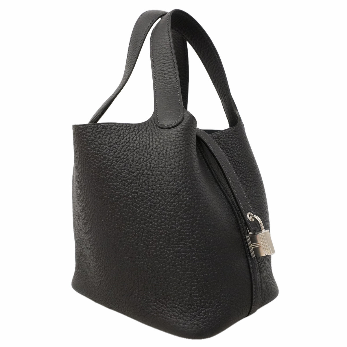 【6hb0814】エルメス ハンドバッグ ピコタンロックPM トリヨンクレマンス キャバン シルバー金具 G刻印【中古】レディース