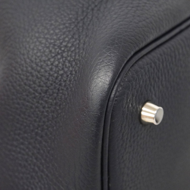 【6hb0815】エルメス ハンドバッグ ピコタンロックMM エクラ トリヨンクレマンス ブルーニュイ/ブルーサフィール シルバー金具 Z刻印【中古】レディース