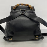 【6hb0827-k】グッチ リュック・デイパック バンブー 003 2058 0016 レザー ブラック ゴールド金具【中古】レディース