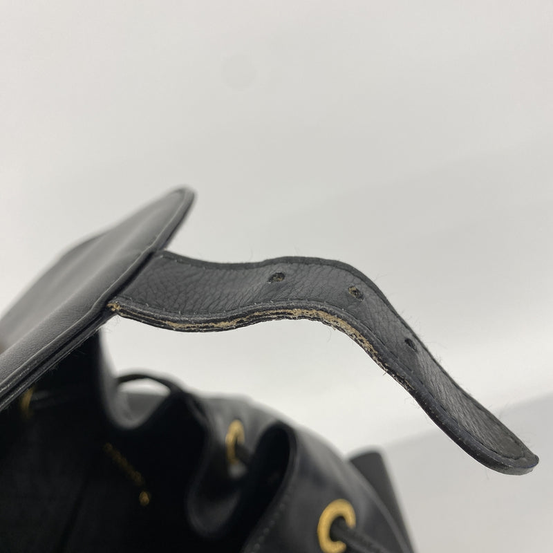【6hb0827-k】グッチ リュック・デイパック バンブー 003 2058 0016 レザー ブラック ゴールド金具【中古】レディース