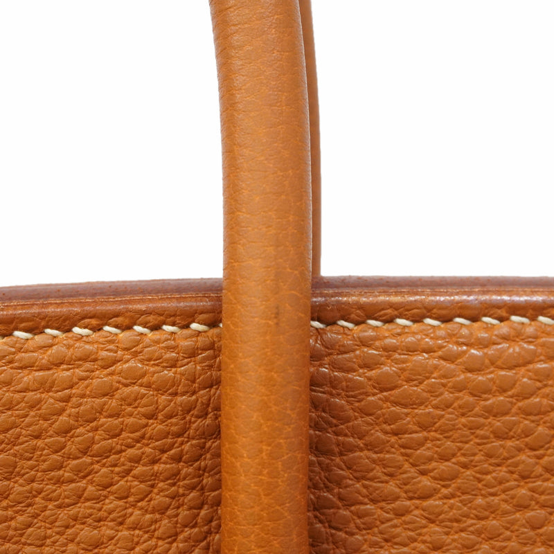 【6hb0833】エルメス ハンドバッグ バーキン35 トゴ ゴールド シルバー金具 □F刻印【中古】レディース