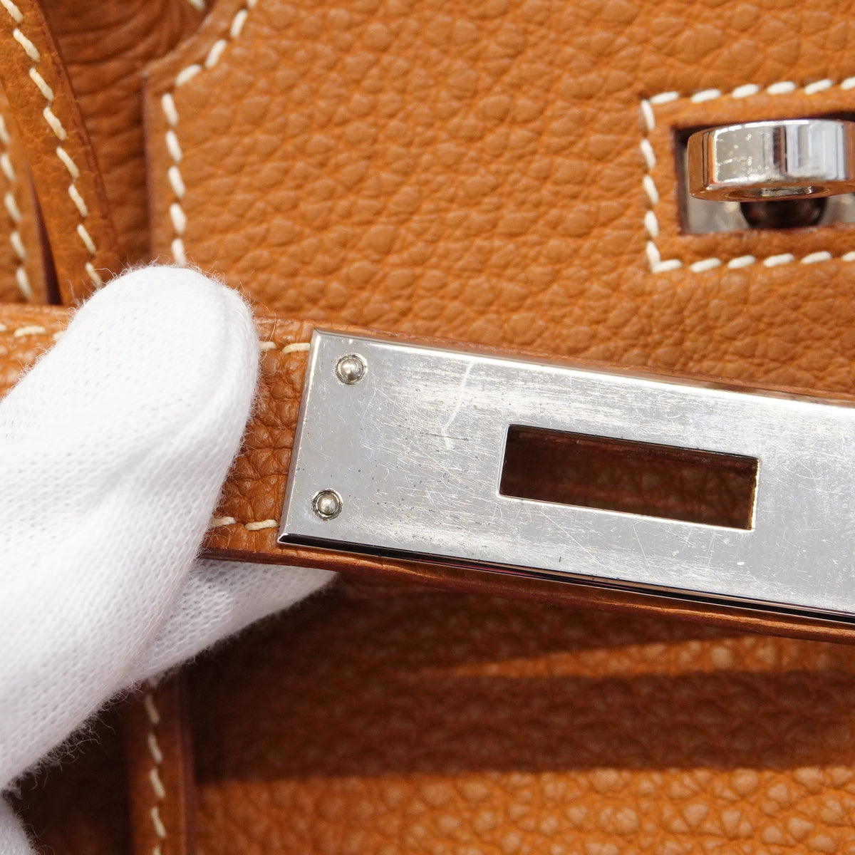 【6hb0833】エルメス ハンドバッグ バーキン35 トゴ ゴールド シルバー金具 □F刻印【中古】レディース