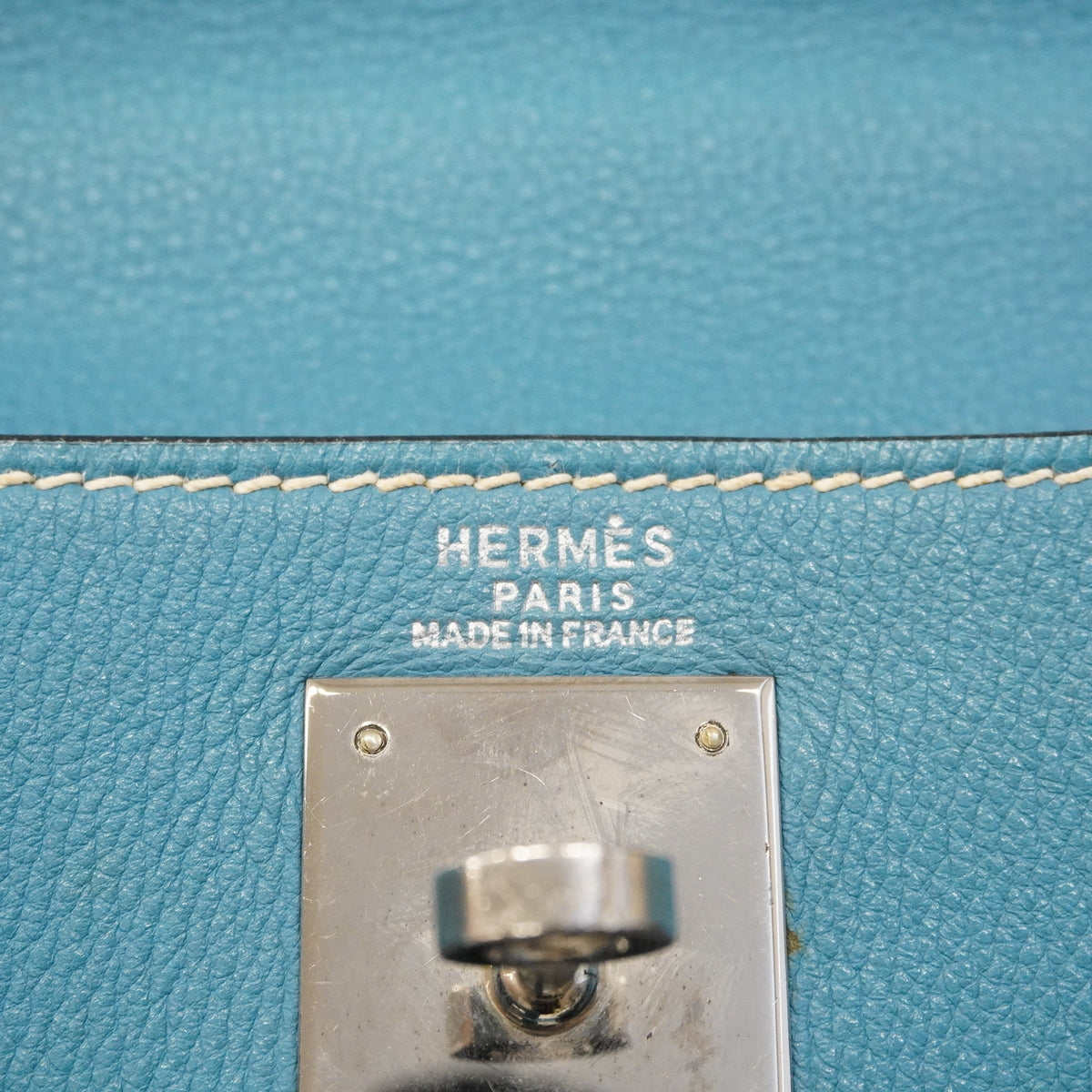 【6hb0834】エルメス リュック・デイパック ケリーアドGM アルデンヌ ブルージーン シルバー金具 □C刻印【中古】レディース