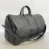 【6hb0838-k】ルイヴィトン ボストンバッグ モノグラム・エクリプス キーポルバンドリエール55 M40605 ブラック【中古】メンズ