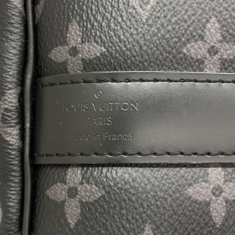 【6hb0838-k】ルイヴィトン ボストンバッグ モノグラム・エクリプス キーポルバンドリエール55 M40605 ブラック【中古】メンズ