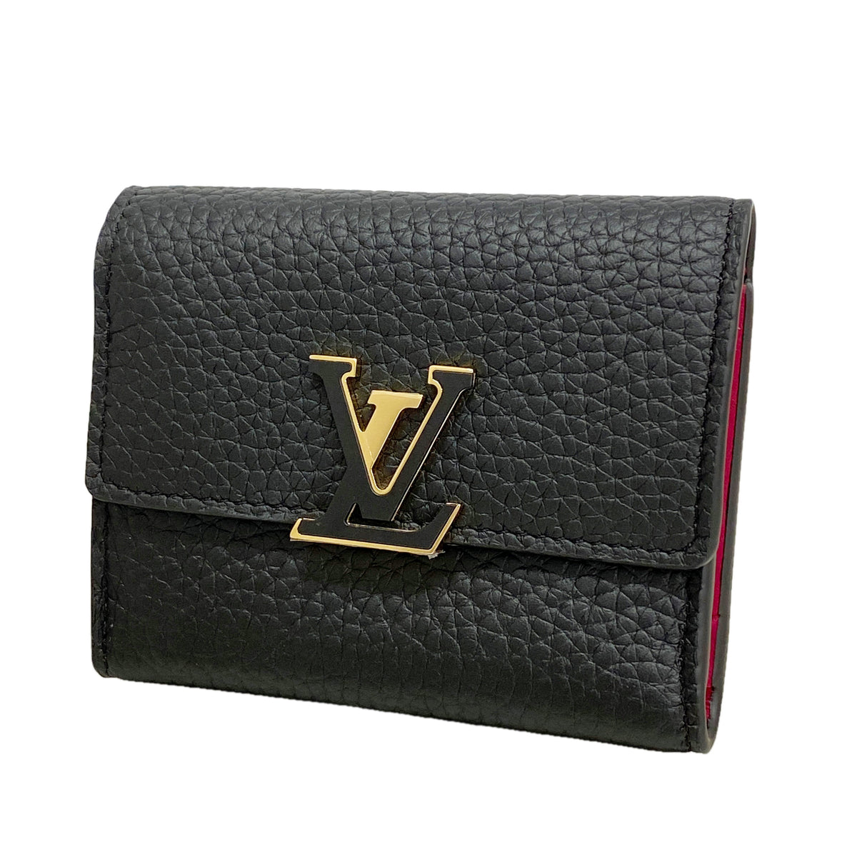 【6hb0840-k】ルイヴィトン 三つ折り財布 ポルトフォイユ カプシーヌXS M68587 ノワール【中古】レディース